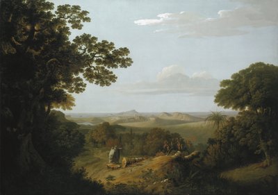 Uitzicht op de Campi Flegrei vanuit het Camaldolese-klooster bij Napels door Thomas Jones